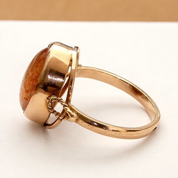 Handcrafted 14K Rose Gold Ring With Sunstone, Appraised $2600, Unique, Artisan - Picture 4 of 9